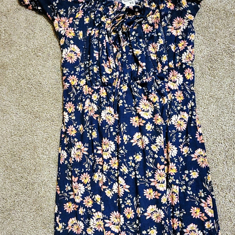 American Rag Floral Mini Dress - Navy and Pink